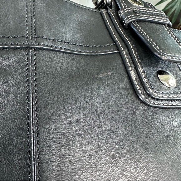 Coach Soho Pleated North South Tote F15045 And Trifold Wallet Set SV/Black - Picture 11 of 15